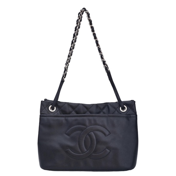 CHANEL VINTAGE CAVIAR BLACK LEATHER GRAND SHOPPING TOTE MEDIUM (2015) - Picture 1 of 10